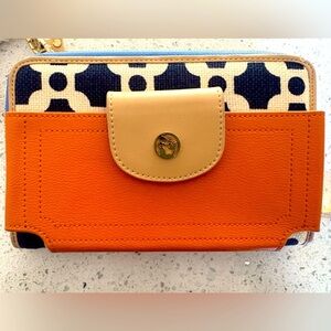 Spartina 449 Multi Phone Wallet, Tan Navy